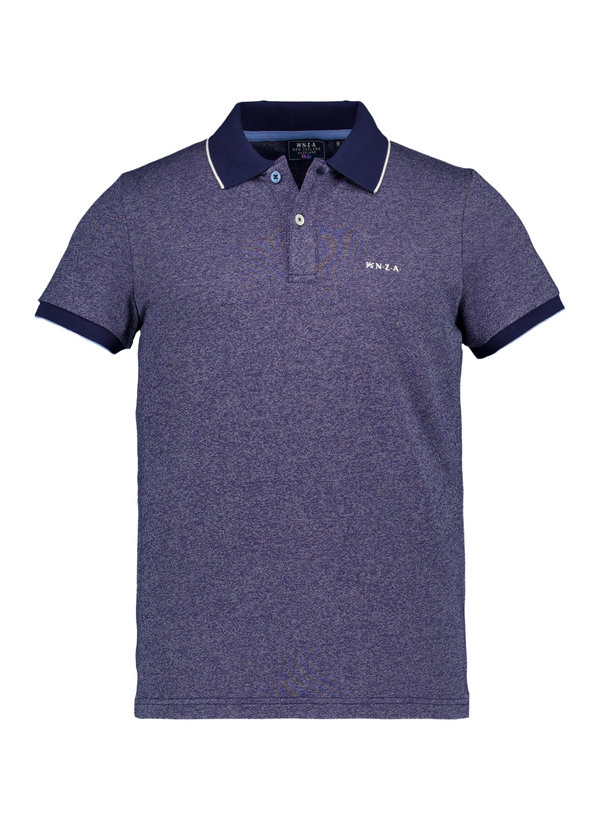 Polo-Shirt, Baumwoll-Piqué, navy meliert