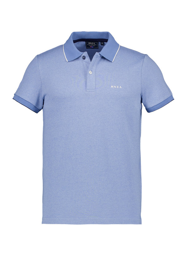 Polo-Shirt, Baumwoll-Piqué, blau meliert