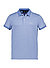 Polo-Shirt, Baumwoll-Piqué, blau meliert - blau
