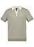Polo-Shirt, Strick, militärgrün-ecru gemustert - hellgrün