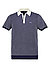 Polo-Shirt, Strick, navy-ecru gemustert - navy