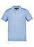 Polo-Shirt, Feinstrick, blau meliert - blau