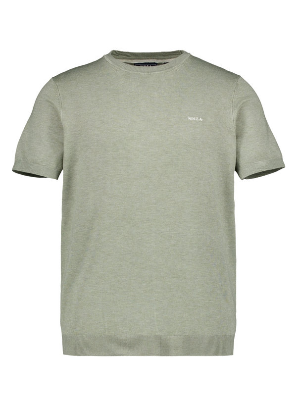 T-Shirt, Strick, hellgrün meliert