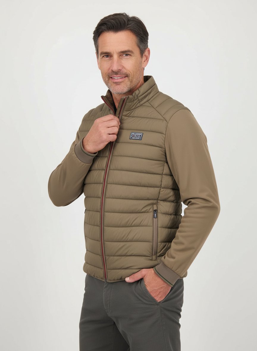 Steppjacke, Mikrofaser wasserabweisend, sand