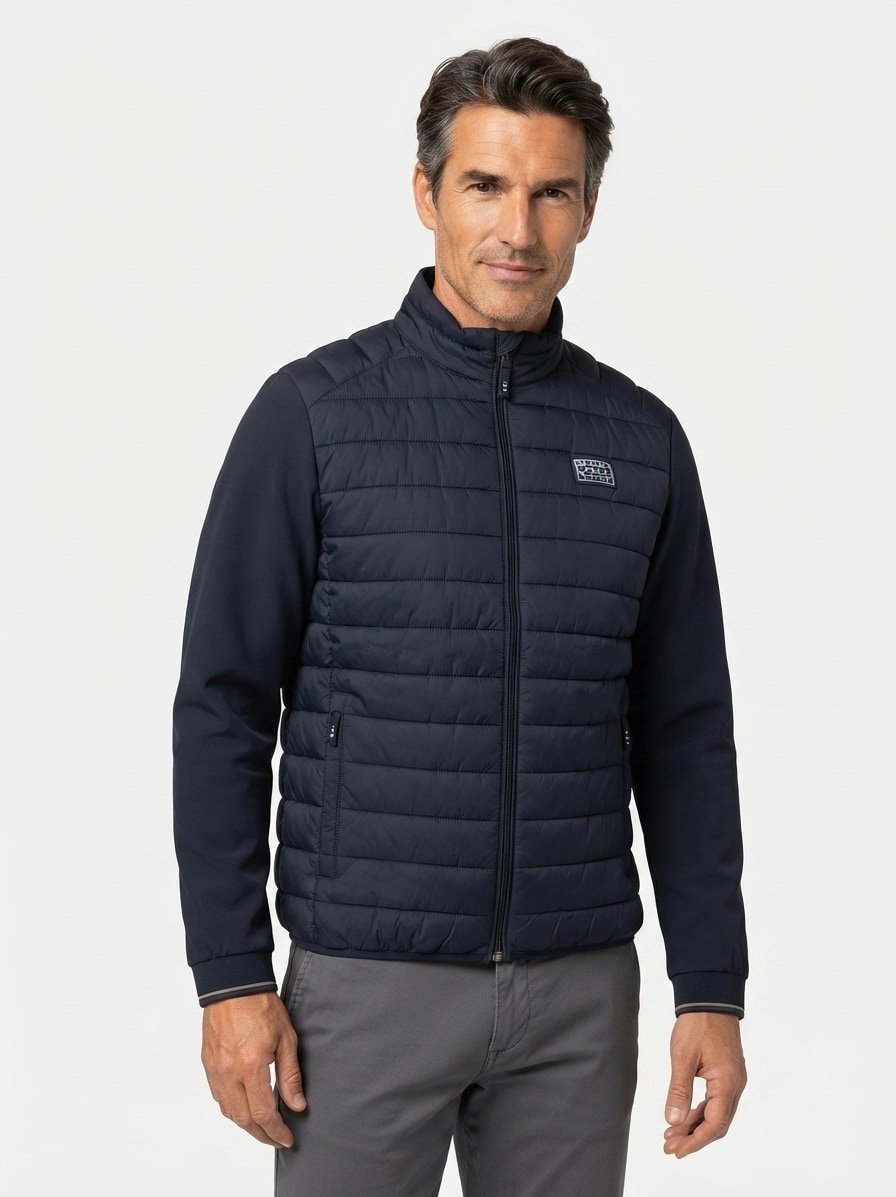 Steppjacke, Mikrofaser wasserabweisend, navy