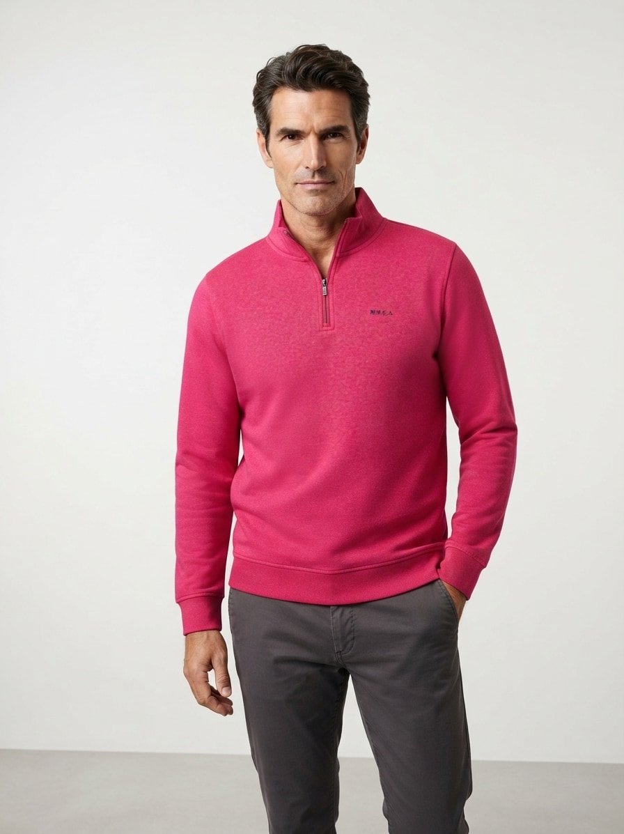 Sweatshirt, Baumwolle, rot melange