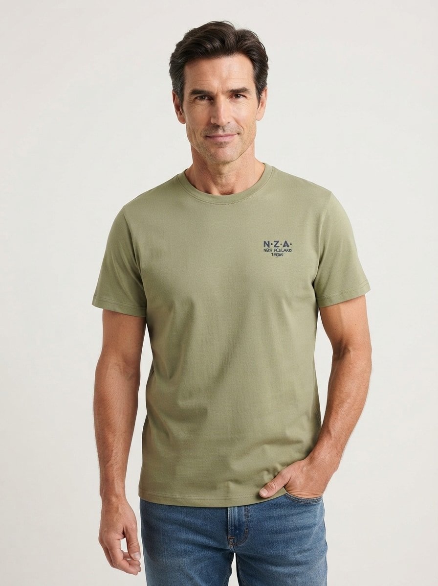 T-Shirt, Baumwolle, grün meliert