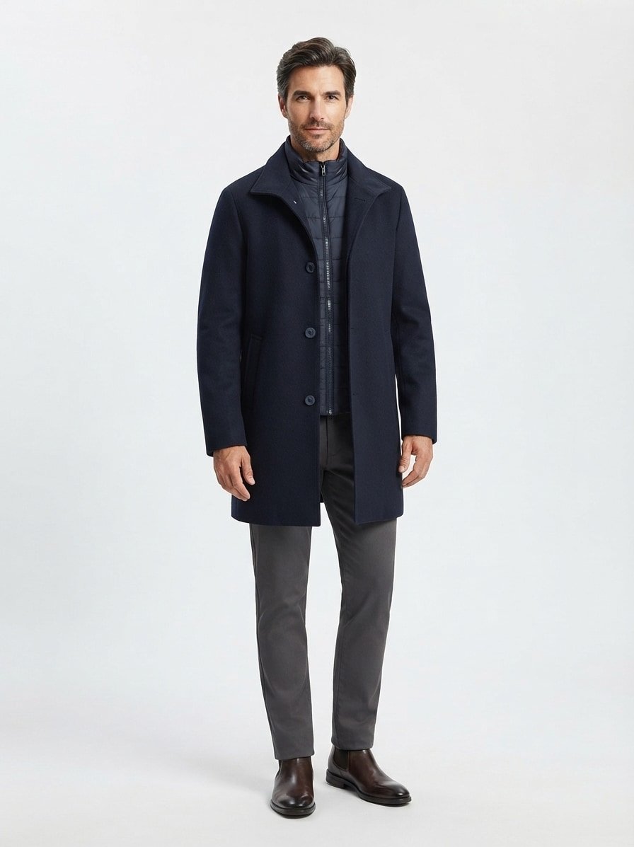 Mantel, Wolle, navy