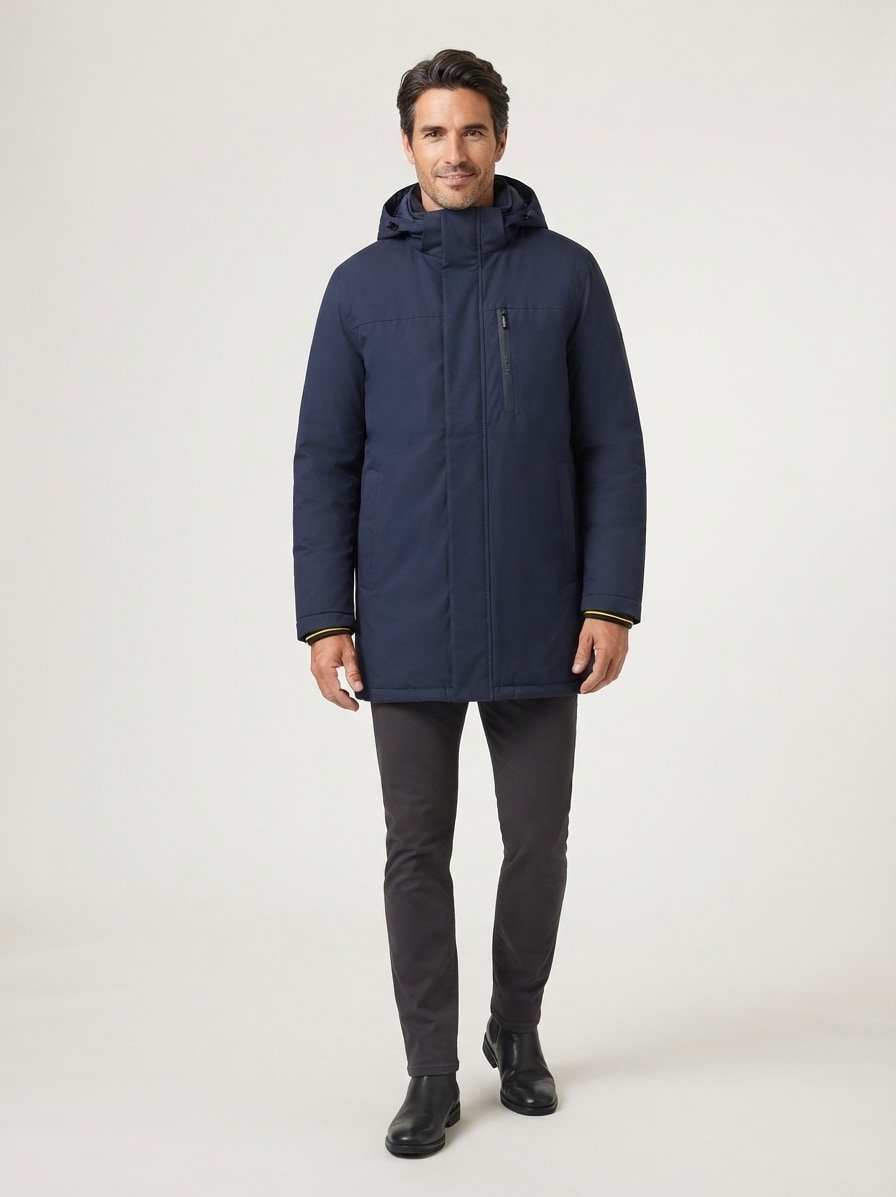Parka, Mikrofaser wasserabweisend, navy