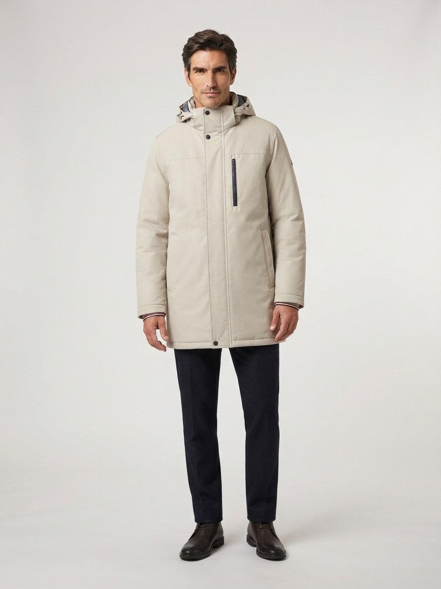 Parka, Mikrofaser wasserabweisend, grau