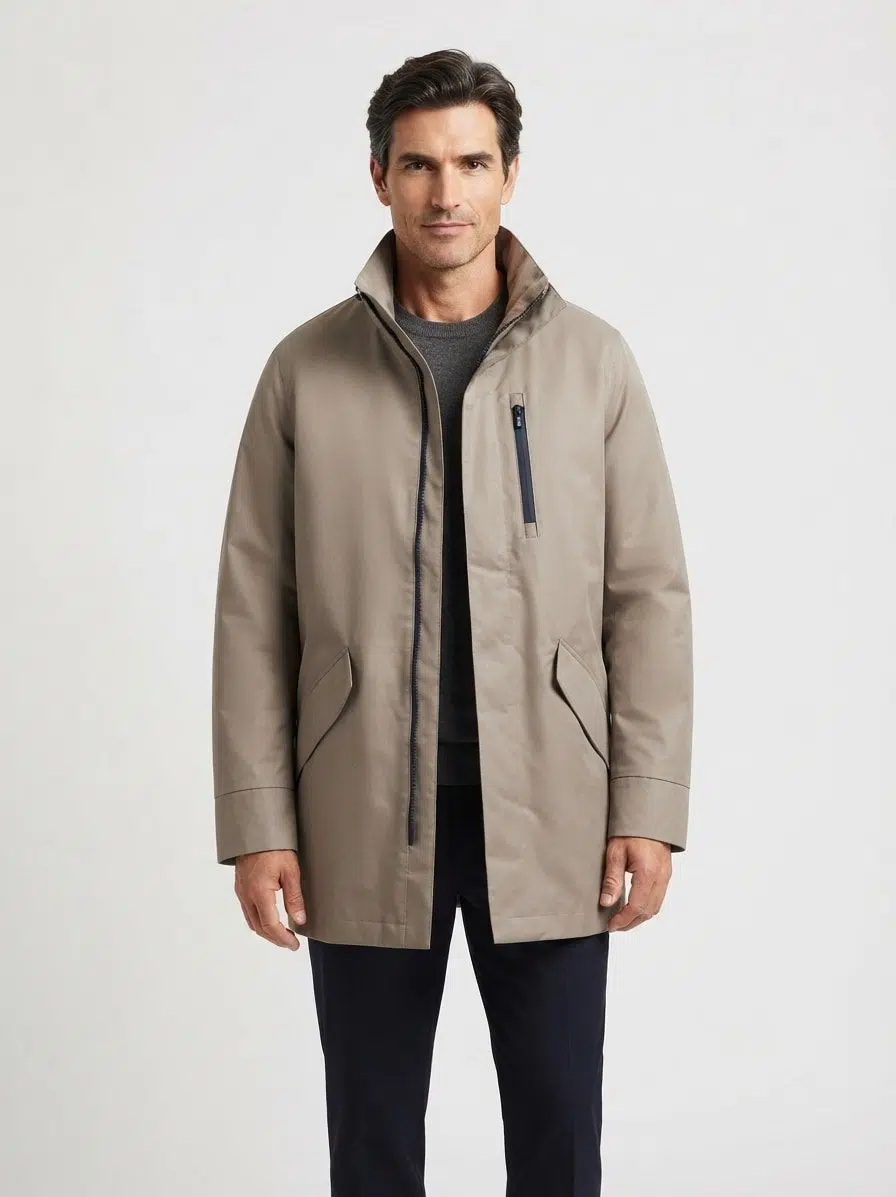 2-in-1-Jacke, Mikrofaser, Magnetverschluss, sand
