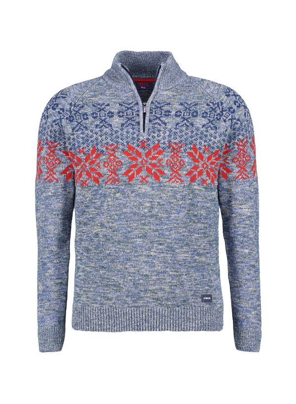 Troyer, Baumwolle, dunkelblau-beige meliert