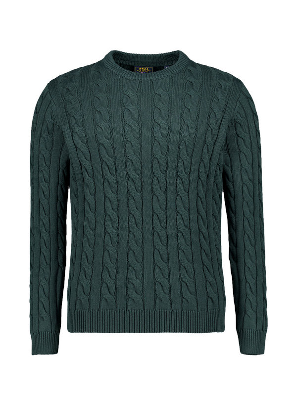 Pullover, Baumwolle, dunkelgrün strukturiert