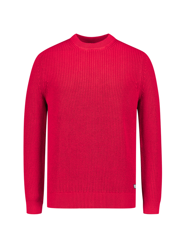 Pullover, Baumwolle, rot strukturiert