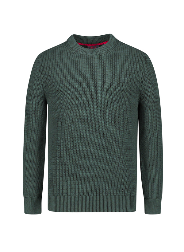 Pullover, Baumwolle, dunkelgrün strukturiert