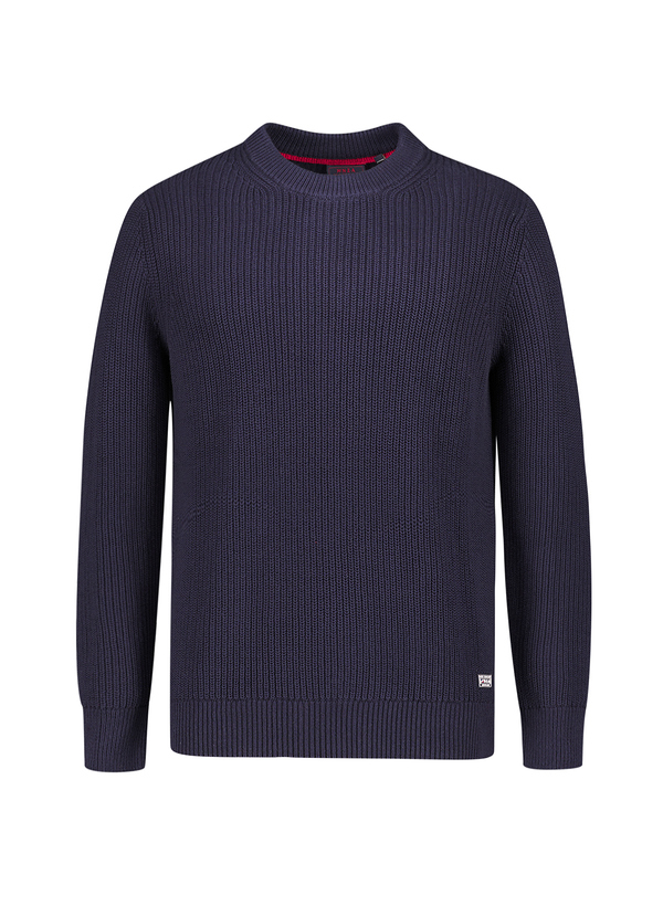 Pullover, Baumwolle, navy strukturiert
