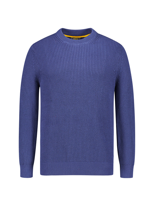 Pullover, Baumwolle, blau strukturiert