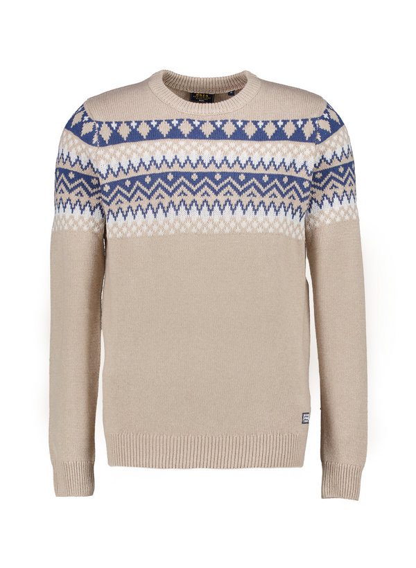 Pullover, Wollmischung, sand gemustert