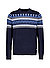 Pullover, Wollmischung, blau gemustert - navy-weiß-blau