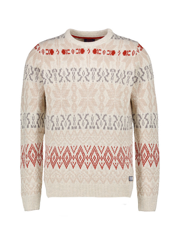 Pullover, Woll-Mischung, beige struktuiert