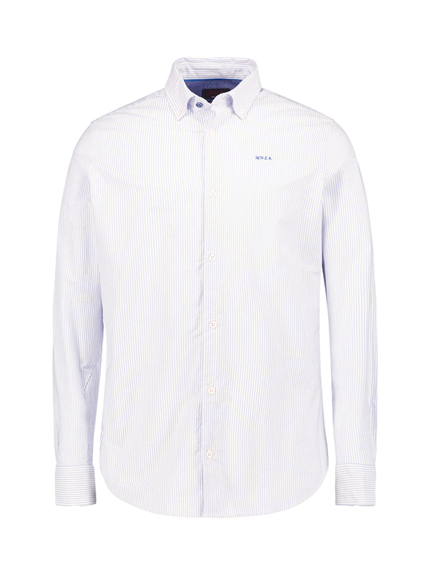 Hemd, Baumwoll-Stretch, Button-Down, blau-weiß gestreift