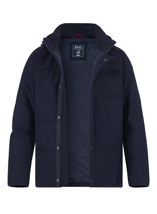 Steppjacke, Wolle-Mikrofaser wasserabweisend, navy