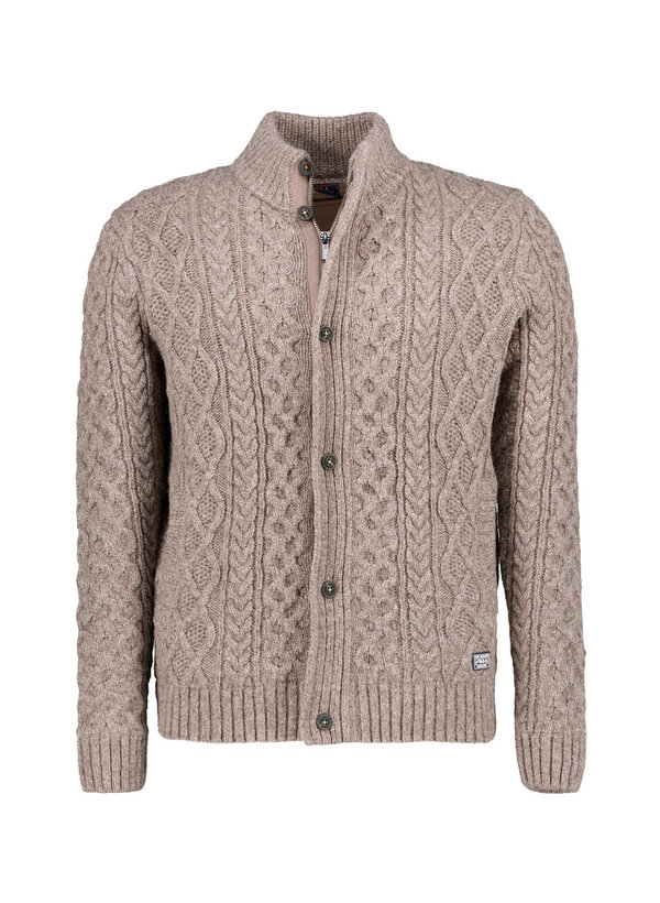 Cardigan, Wolle, grau-braun meliert
