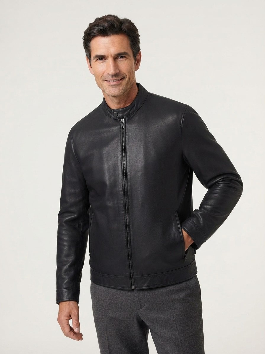 Lederjacke Jace, Lammnappa, schwarz
