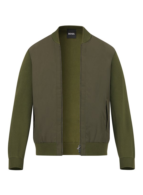 Hybrid Jacke Levaio, Baumwolle Mikrofaser, dunkelgrün