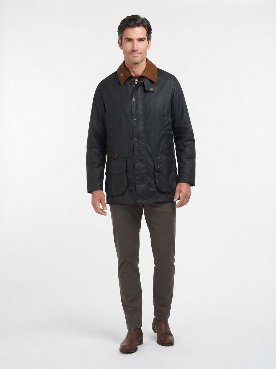 Jacke Classic Beaufort, Baumwolle gewachst, sage