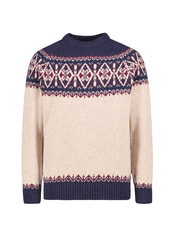 Pullover Tisbury, Woll-Mischung, navy-beige meliert