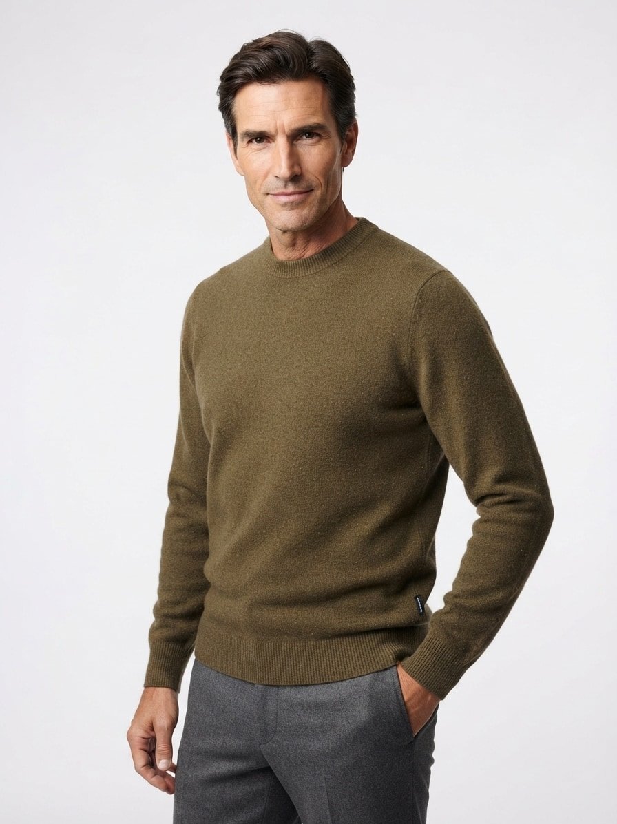 Pullover, Reines Kaschmir, oliv