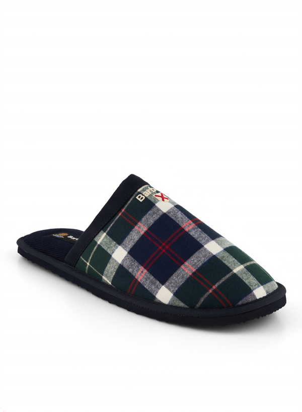 Pantoffeln Everitt, Textil warmgefüttert, grün-blau kariert