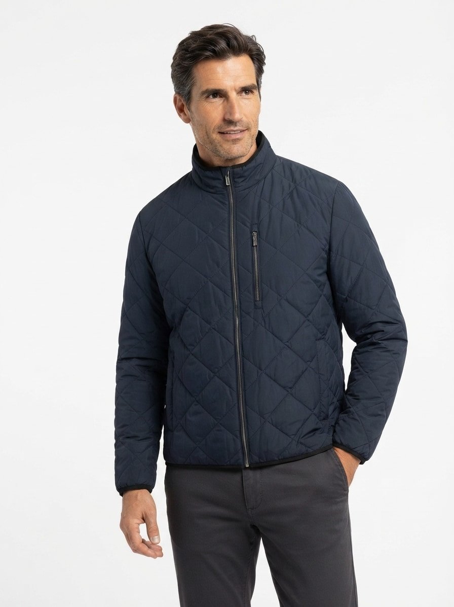 Steppblouson, Mikrofaser wasserabweisend, marine