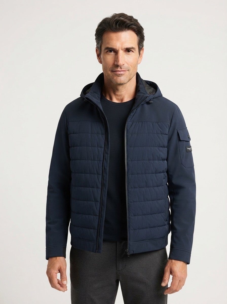 Steppblouson, Mikrofaser wattiert, marine