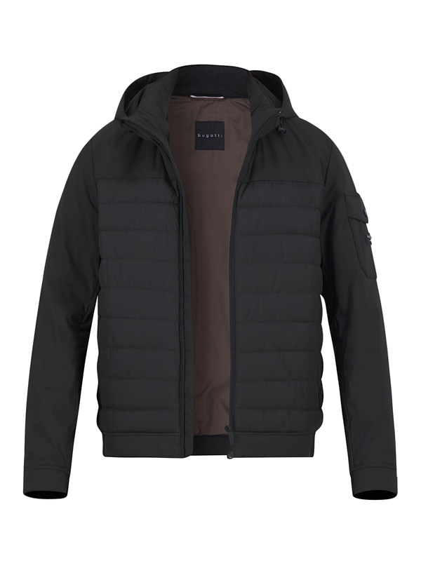 Steppjacke, Mikrofaser wasserabweisend, schwarz