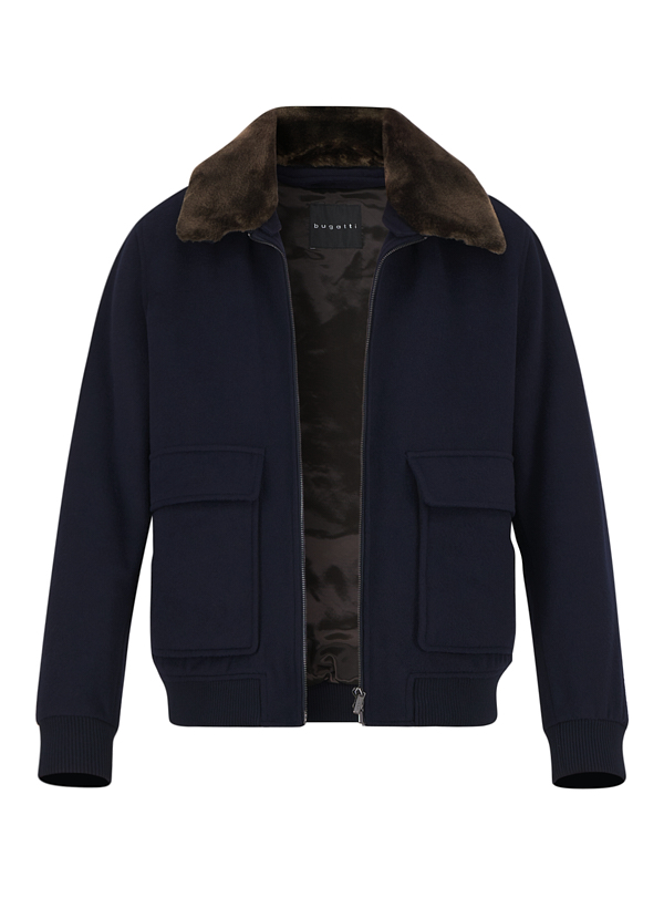 Blouson, Wolle Kunstpelz, marine