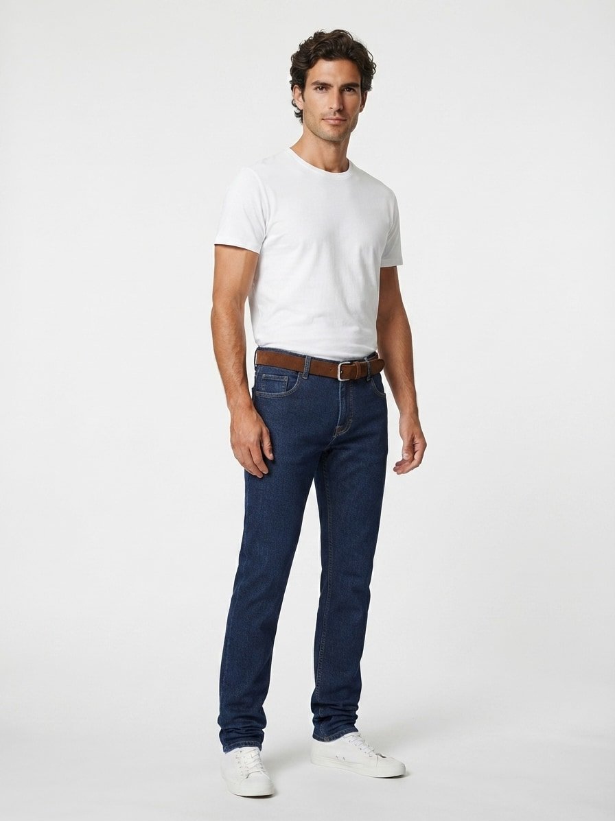 Organic Denim, Bill, Modern Fit, Baumwoll-Stretch, dunkelblau
