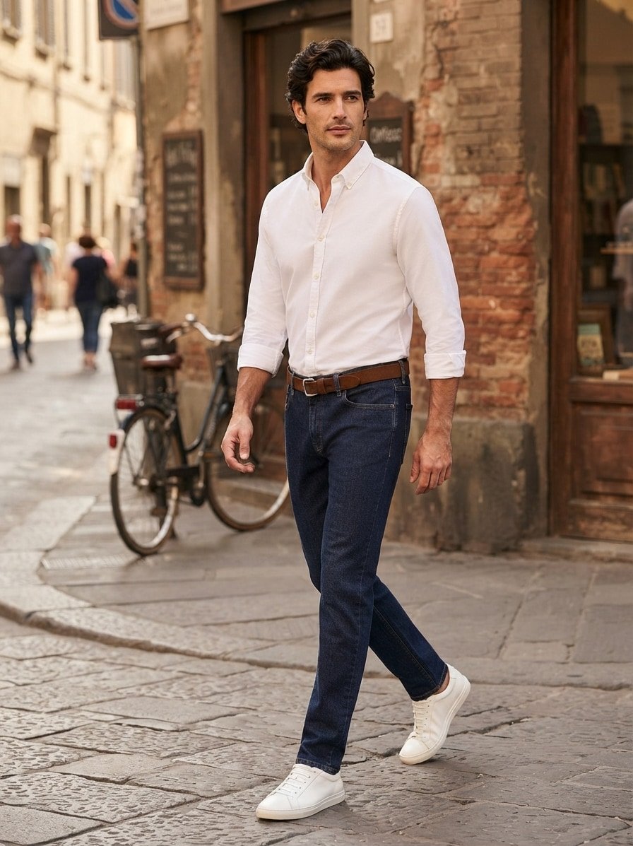 Organic Denim, Bill, Modern Fit, Baumwoll-Stretch, dunkelblau
