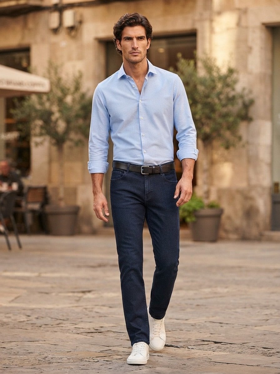 Super Stretch dual FX®, Bill, Modern Fit, Baumwolle T400®, navy