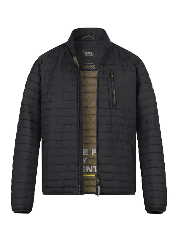 Steppjacke, Mikrofaser wasserabweisend, schwarz