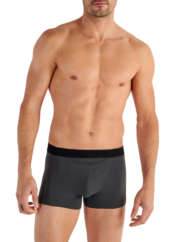 Trunks, Baumwoll-Stretch mit Eingriff, grau-schwarz