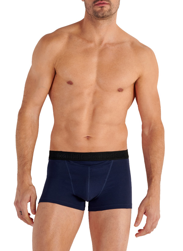 Trunks, Baumwoll-Stretch mit Eingriff, navy-schwarz