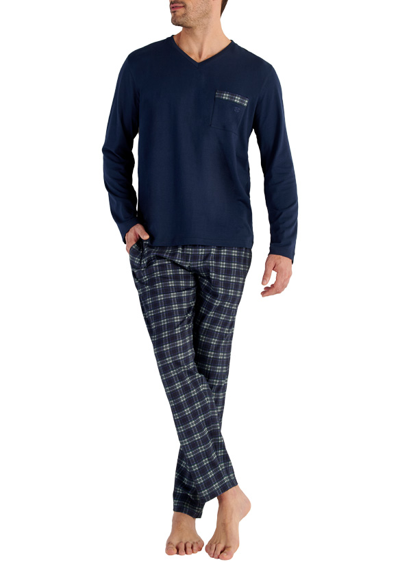 Pyjama Sid, Baumwolle, navy kariert