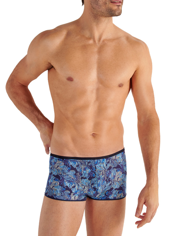 String, Mikrofaser-Stretch, blue gemustert