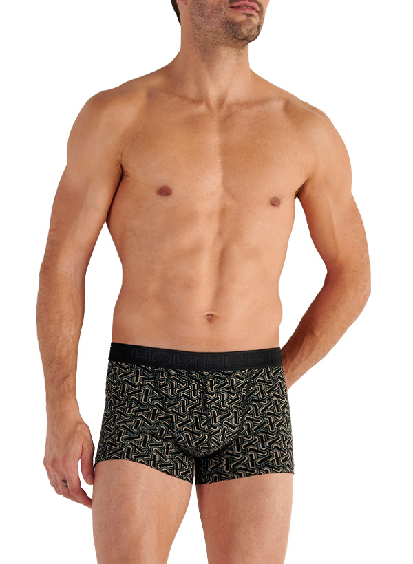 Trunks, Baumwoll-Stretch, Eingriff, schwarz gemustert