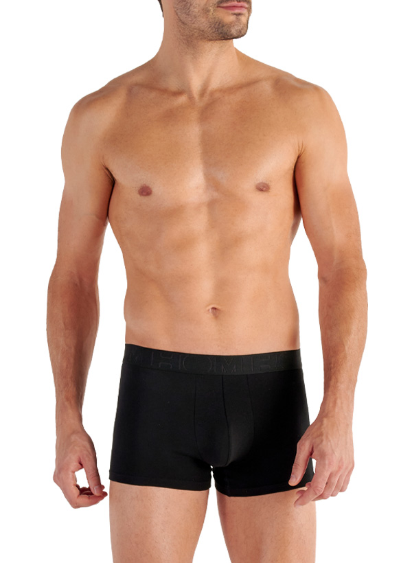 Trunks, Baumwoll-Stretch, schwarz-navy gemustert