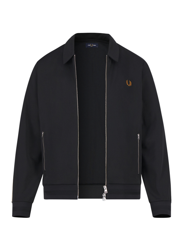 Trainingsjacke, Mikrofaser-Baumwolle, schwarz