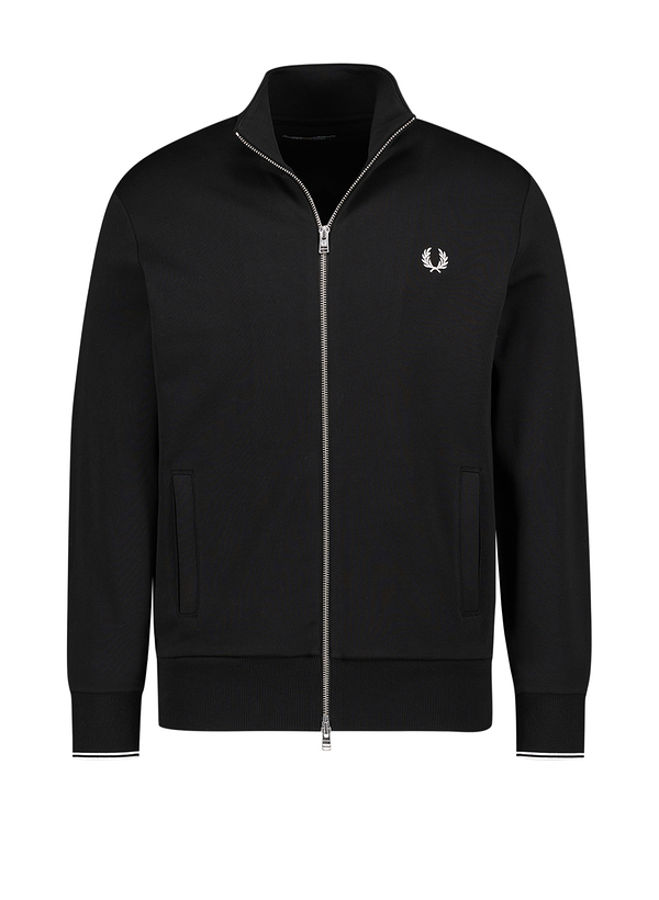 Fred Perry Herren Sweatjacke schwarz Baumwolle unifarben