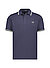 Polo-Shirt, Baumwoll-Piqué, navy - navy-ecru-grün
